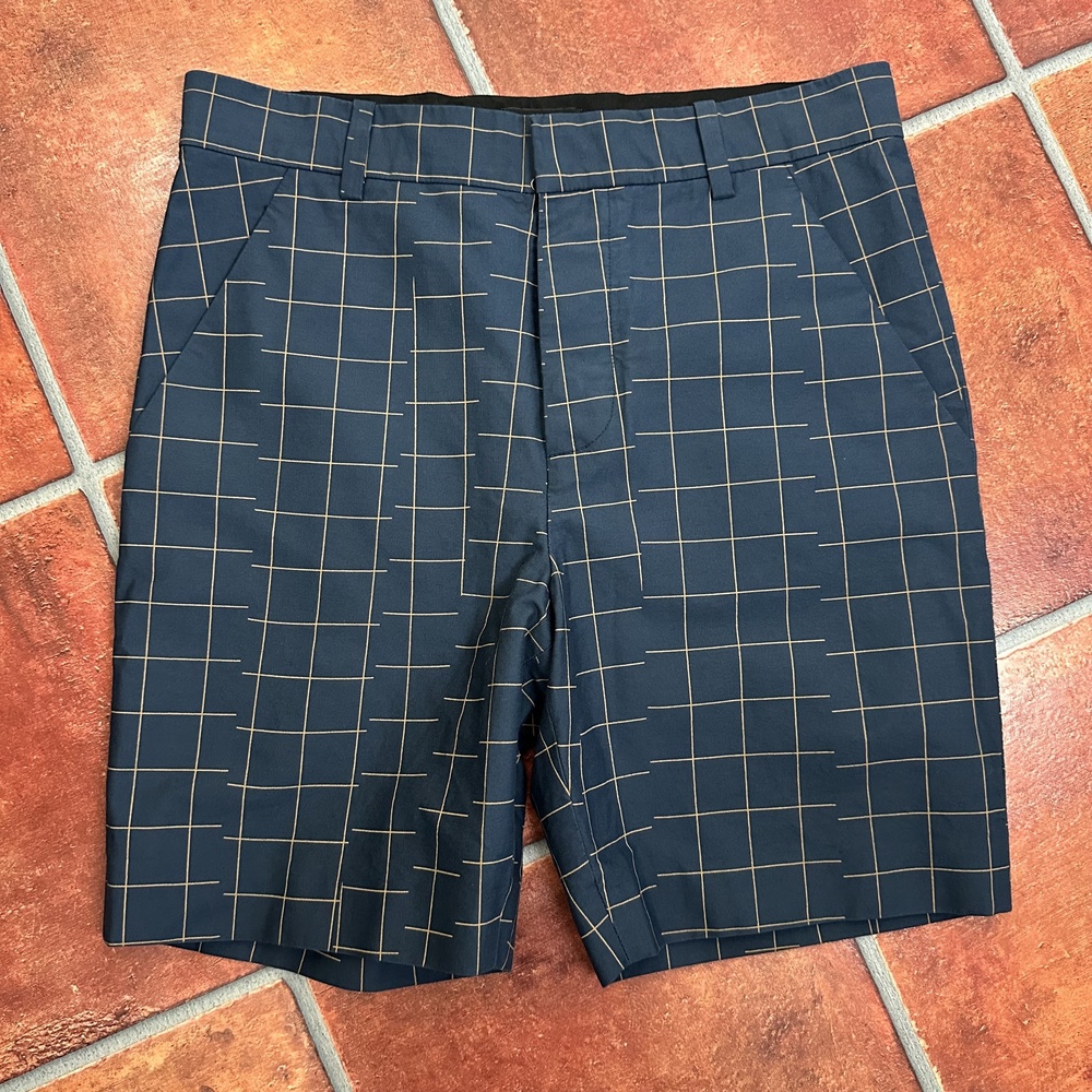 3.1 Phillip Lim Navy Window Pane Shorts Size 32
